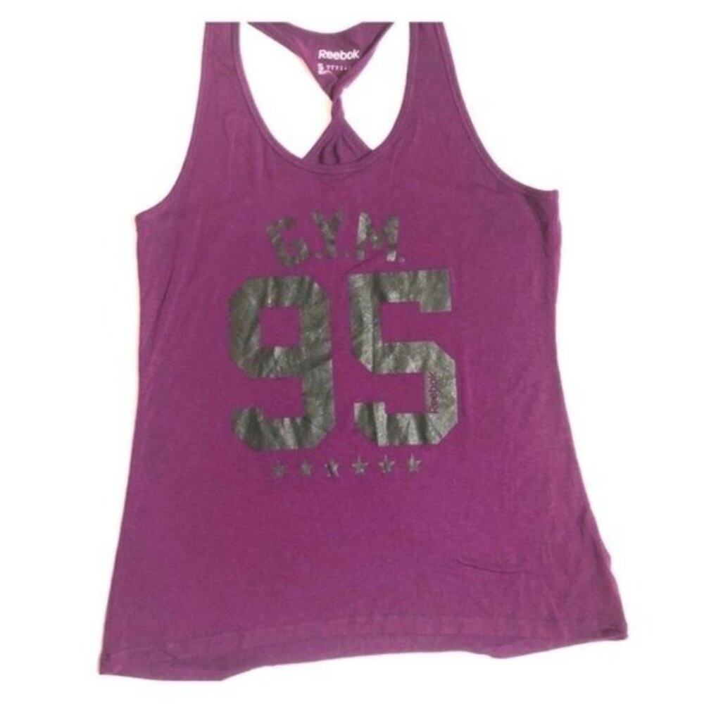 Reebok  Womens Athletic Sporty Graphic Workout Tank in Purple